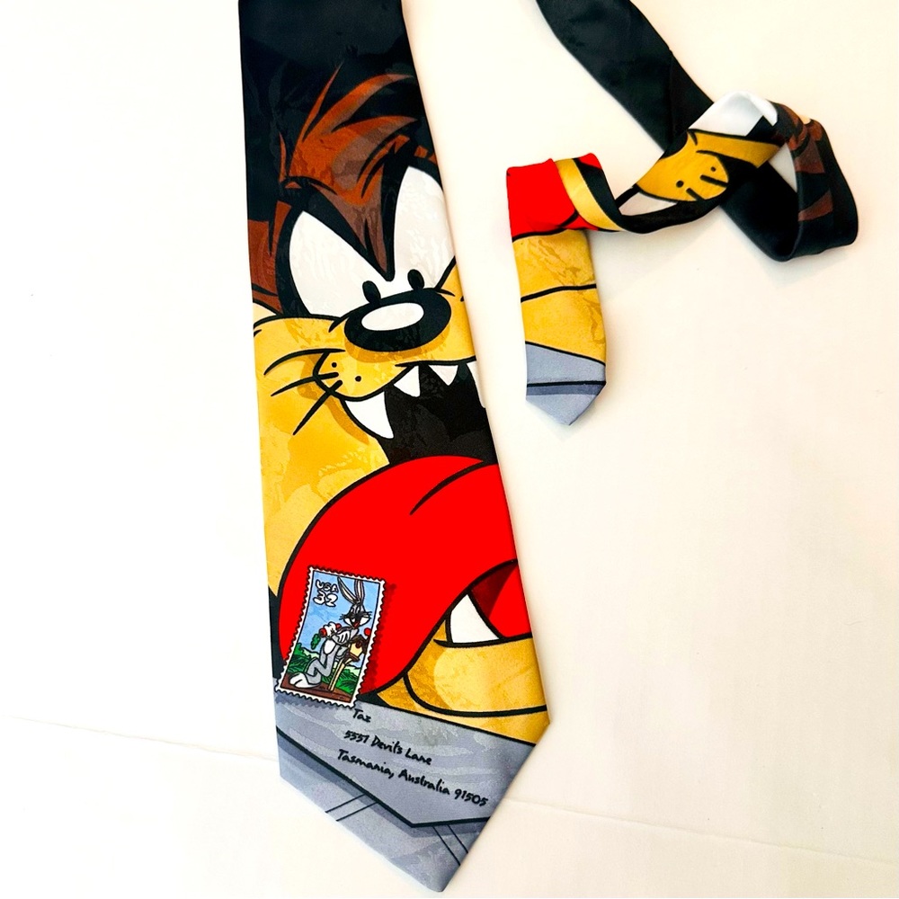 Looney Tunes Stamp Collection‎ Tie Tasmanian Devil Vintage Ties 1990’Ss Tie
